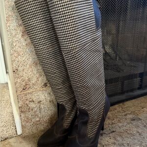 Houndstooth Knee-High Boots